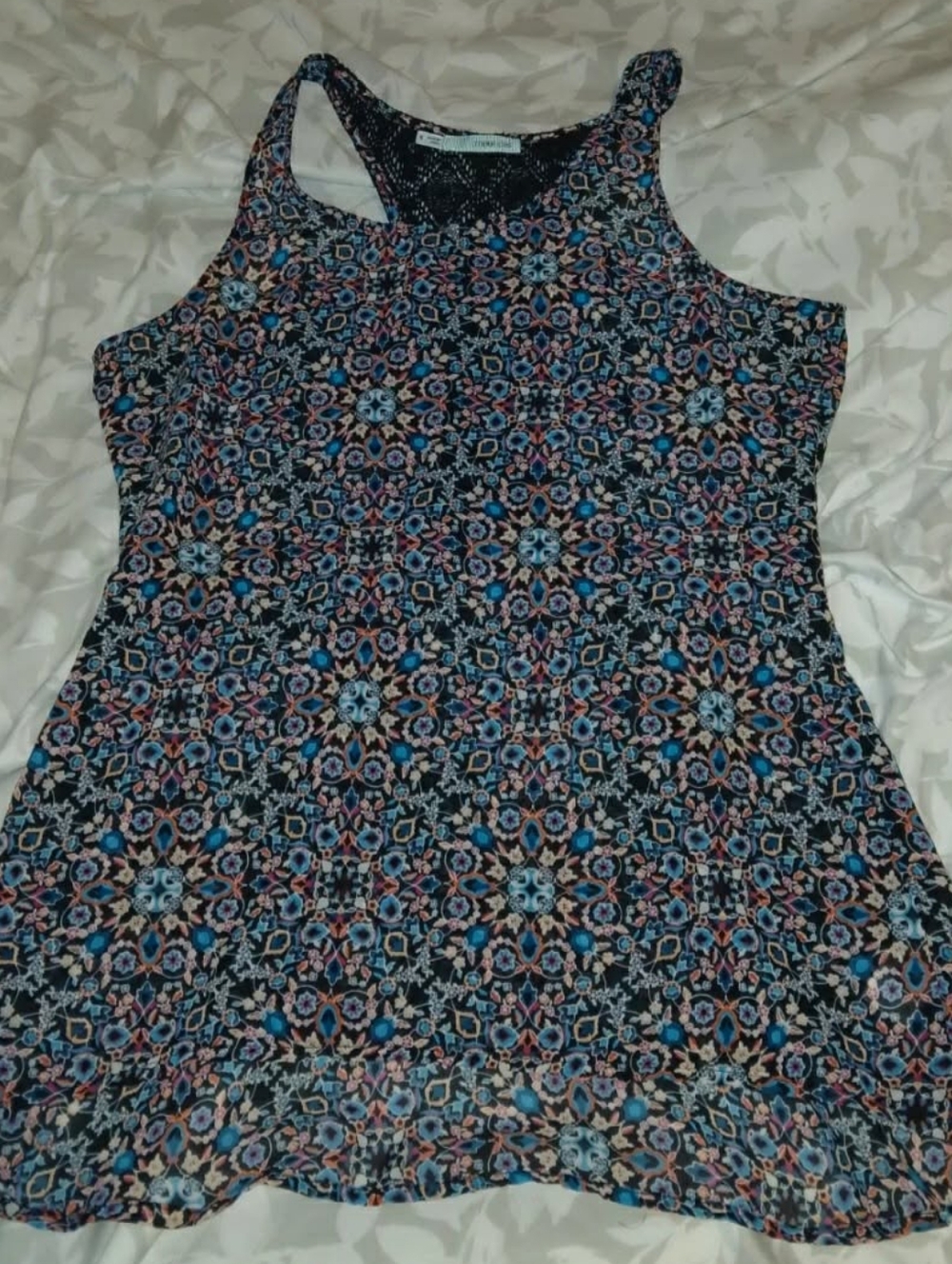 Multicolored Printed Racerback Tank Top